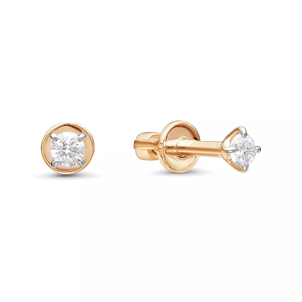Серьги из красного золота с бриллиантом V40571510000