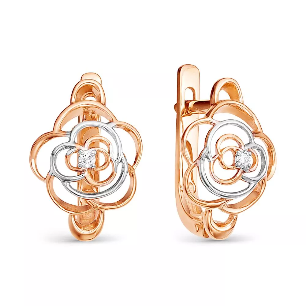 Серьги из красного золота с бриллиантом V25041510000