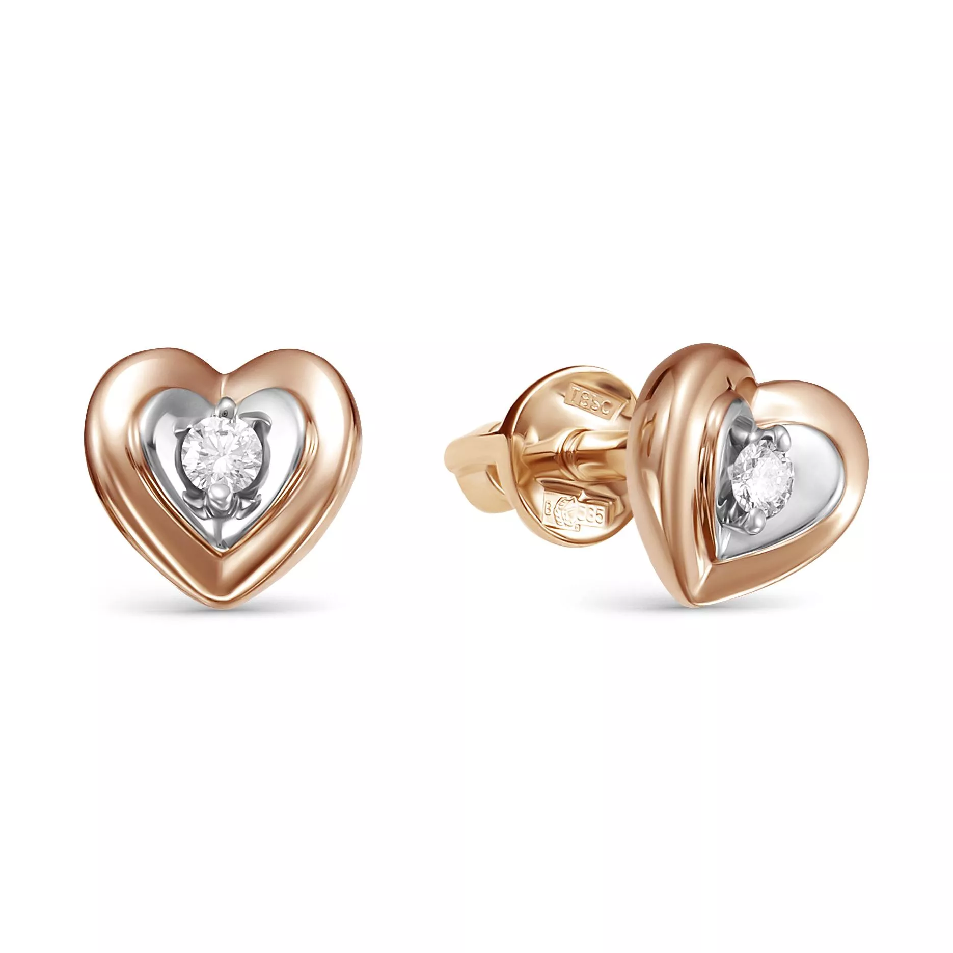 Серьги из красного золота с бриллиантом V45531510000