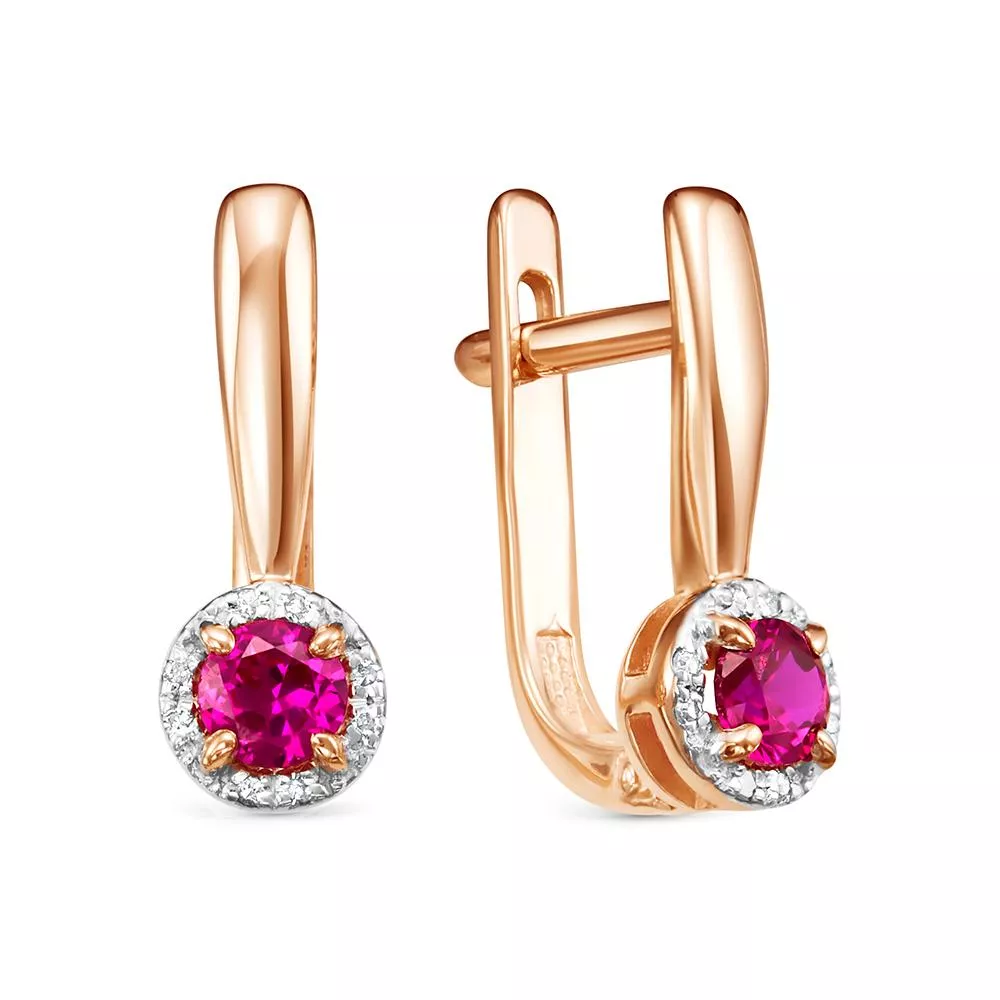 Серьги из красного золота с рубином V20251511800