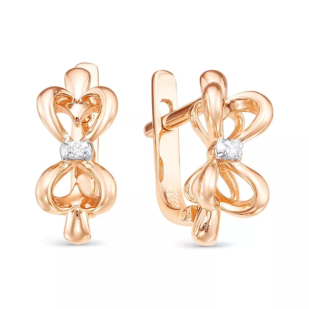 Серьги из красного золота с бриллиантом V24471510000