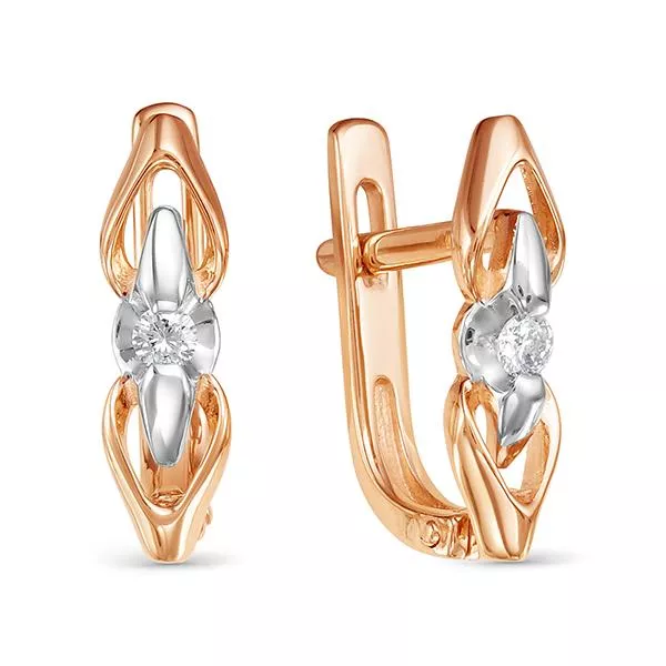 Серьги из красного золота с бриллиантом V23741510000