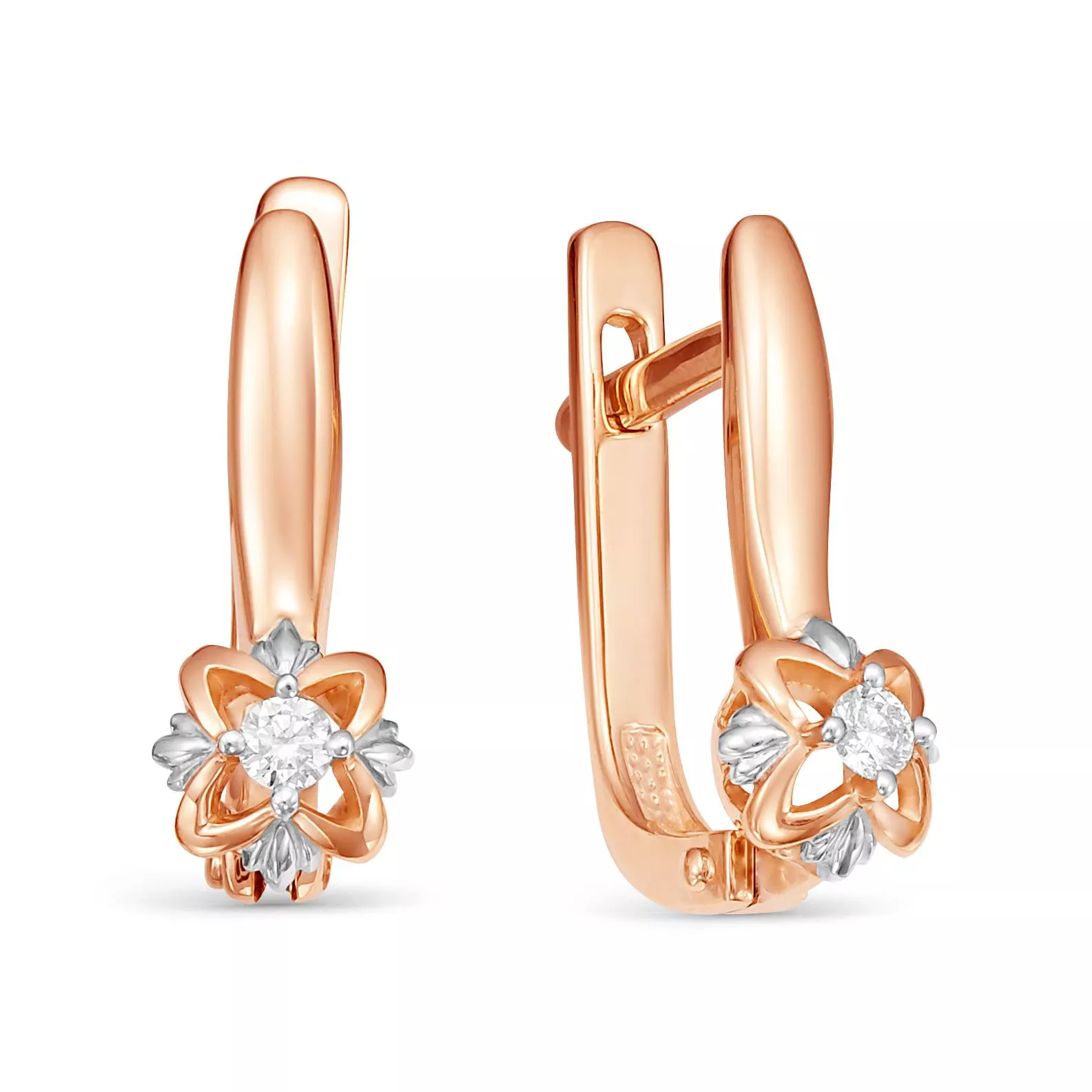 Серьги из красного золота с бриллиантом V25911510000