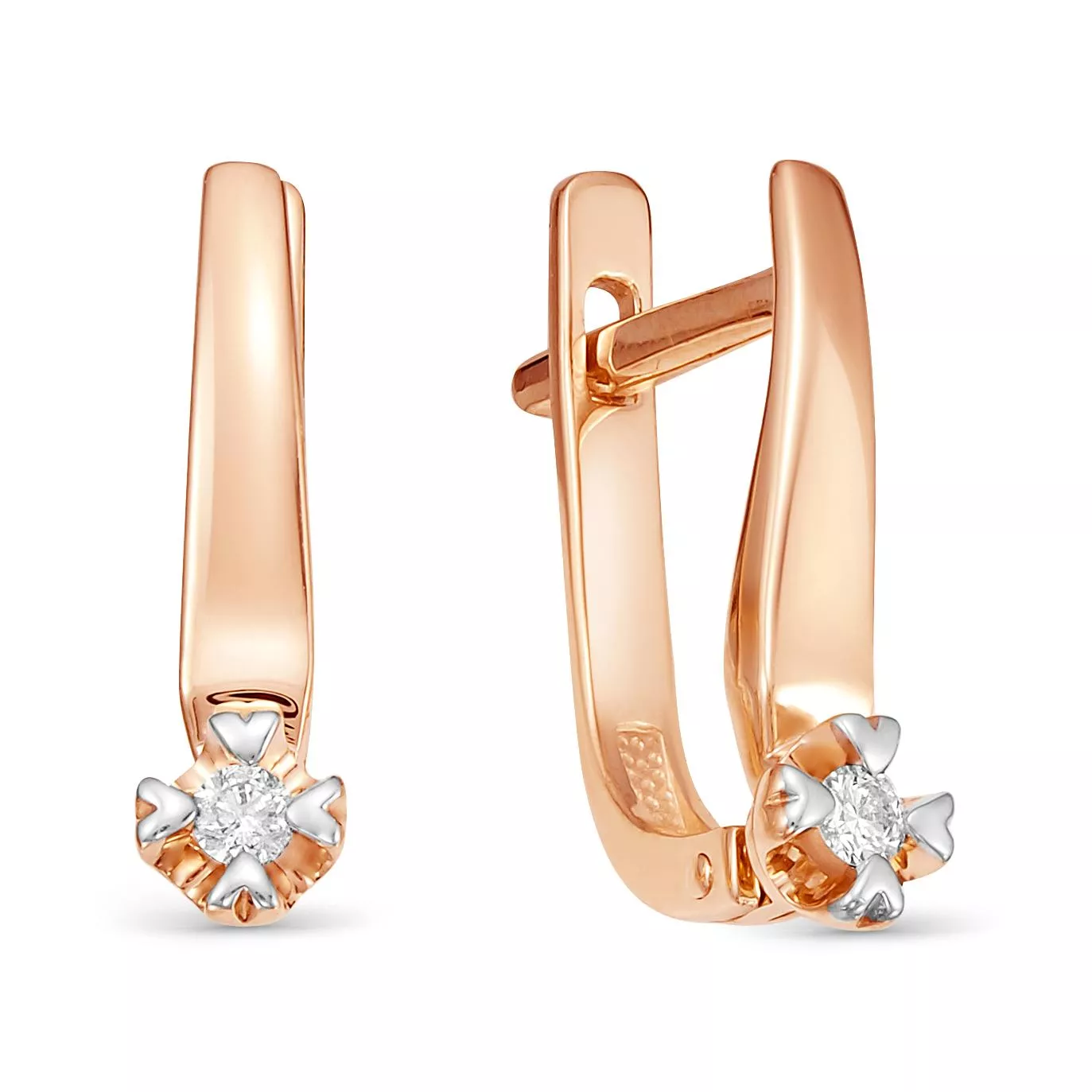Серьги из красного золота с бриллиантом V25891510000