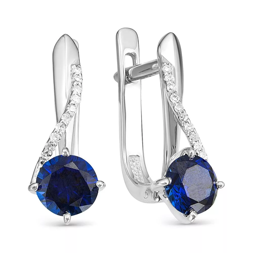 Серьги из белого золота с сапфиром V24082511600