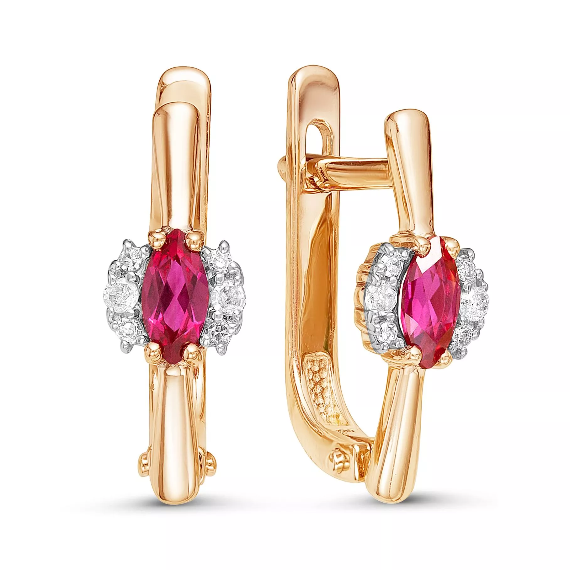 Серьги из красного золота с рубином V21381511800