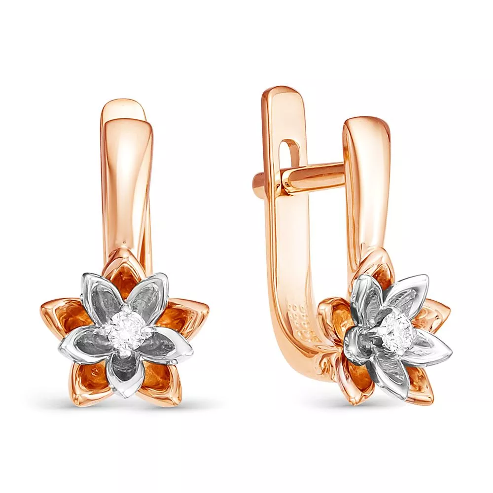 Серьги из красного золота с бриллиантом V25431510000
