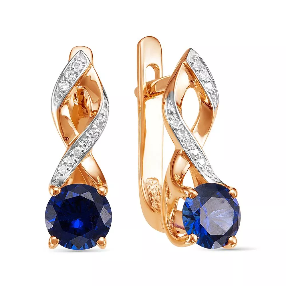 Серьги из красного золота с сапфиром V24071511600