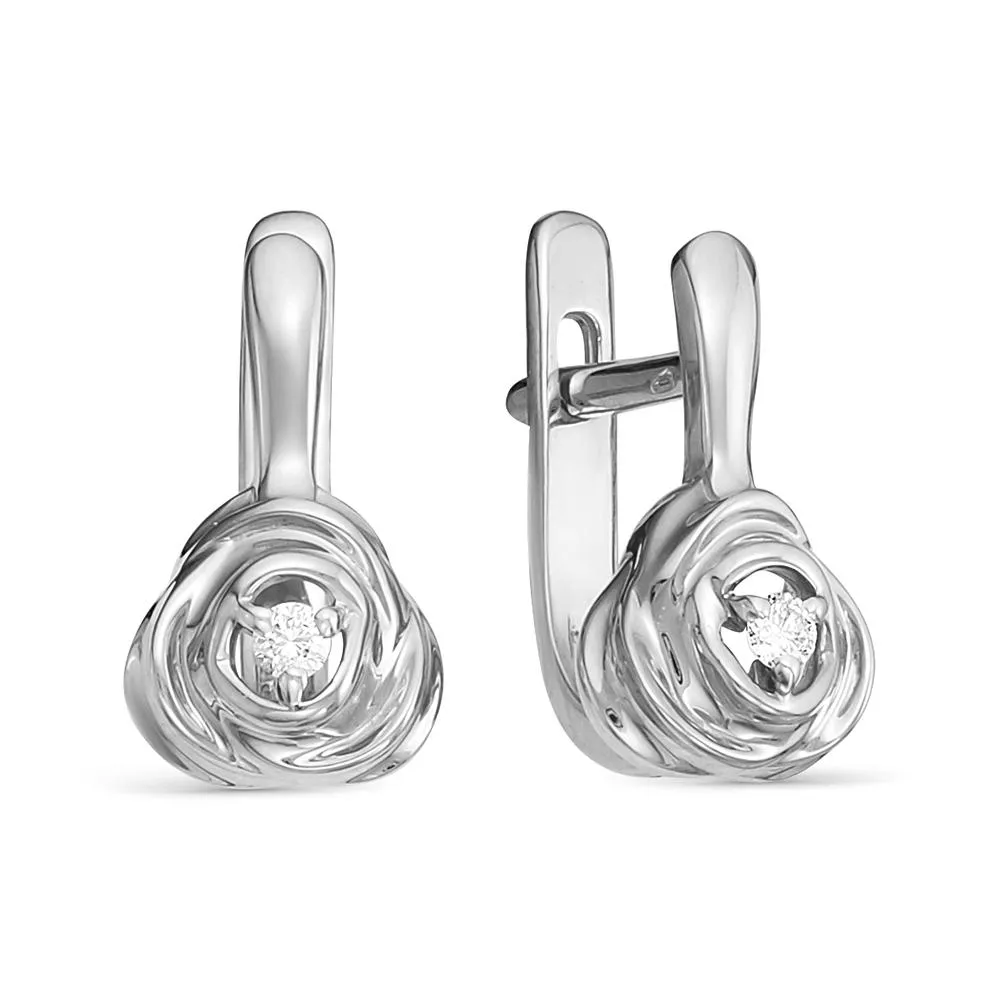 Серьги из белого золота с бриллиантом V25462510000