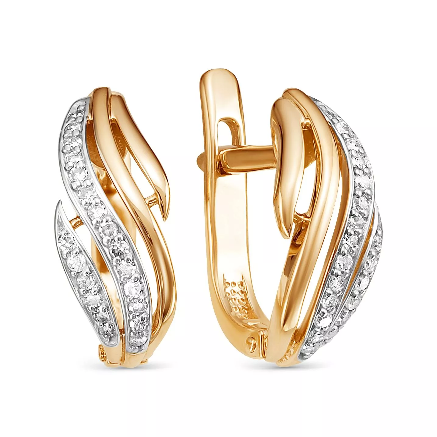 Серьги из красного золота с бриллиантом V20491510100