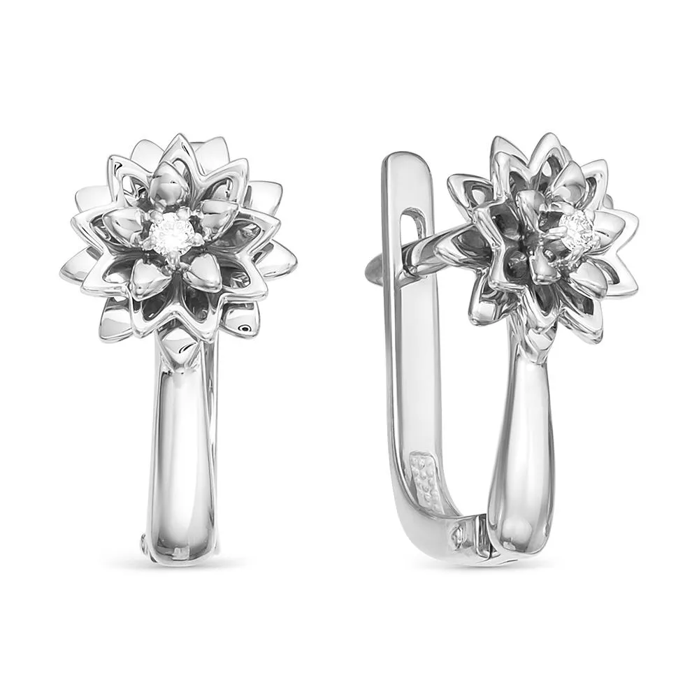 Серьги из белого золота с бриллиантом V25452510000