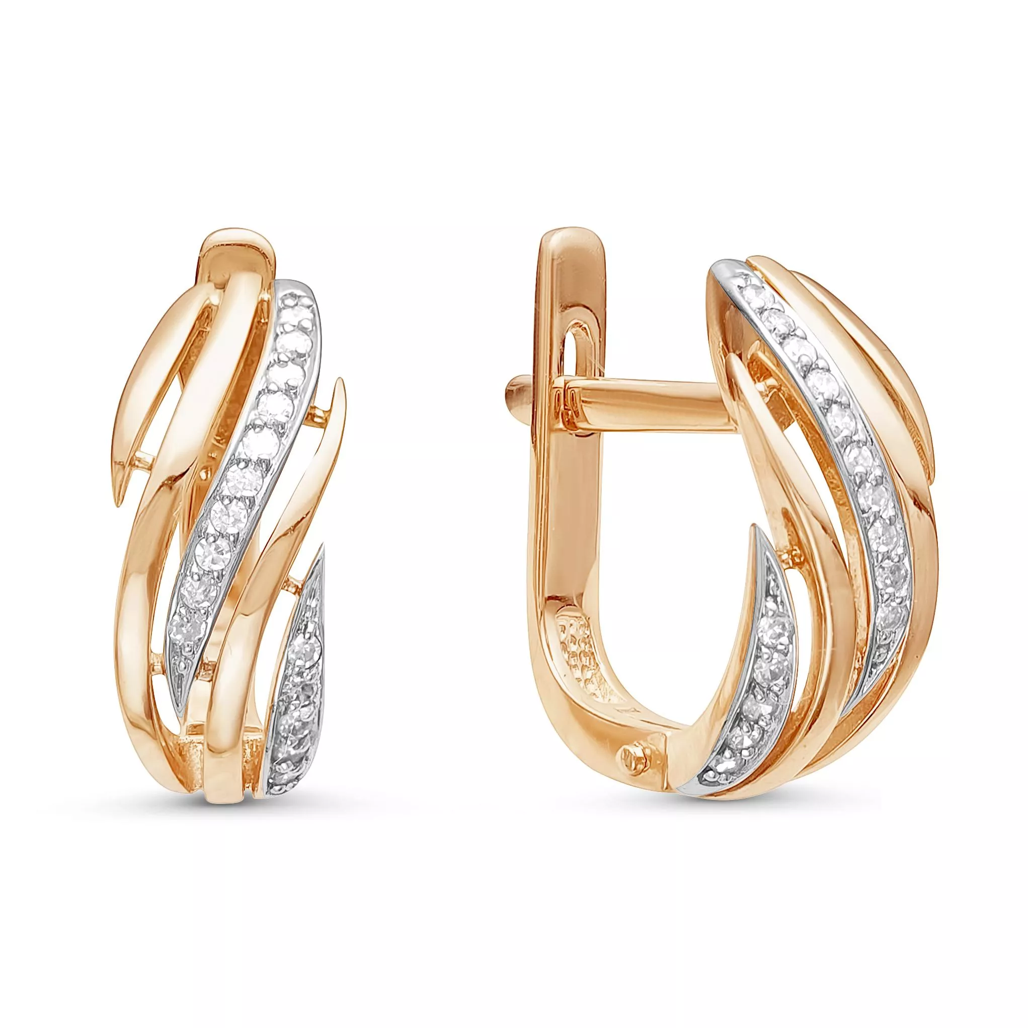 Серьги из красного золота с бриллиантом V20481510100