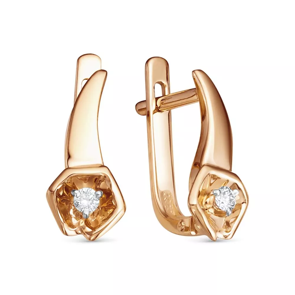 Серьги из красного золота с бриллиантом V28011510000