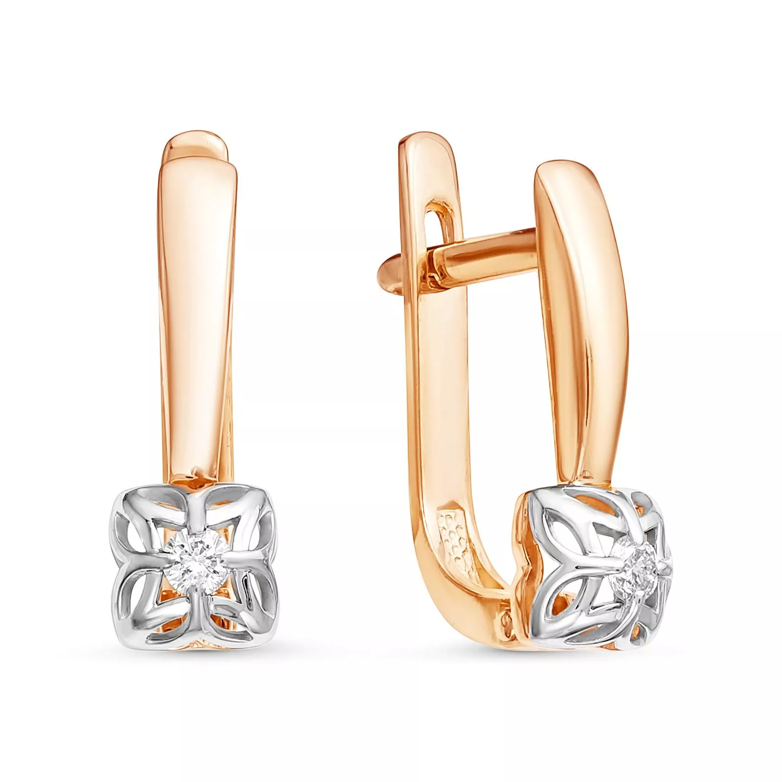 Серьги из красного золота с бриллиантом V25871510000