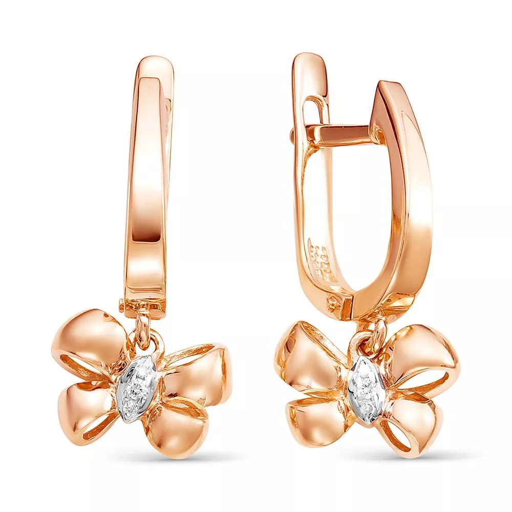 Серьги из красного золота с бриллиантом V24501510000