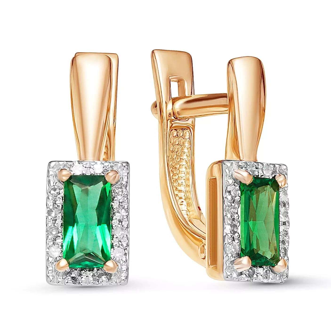 Серьги из красного золота с изумрудом V20211511700