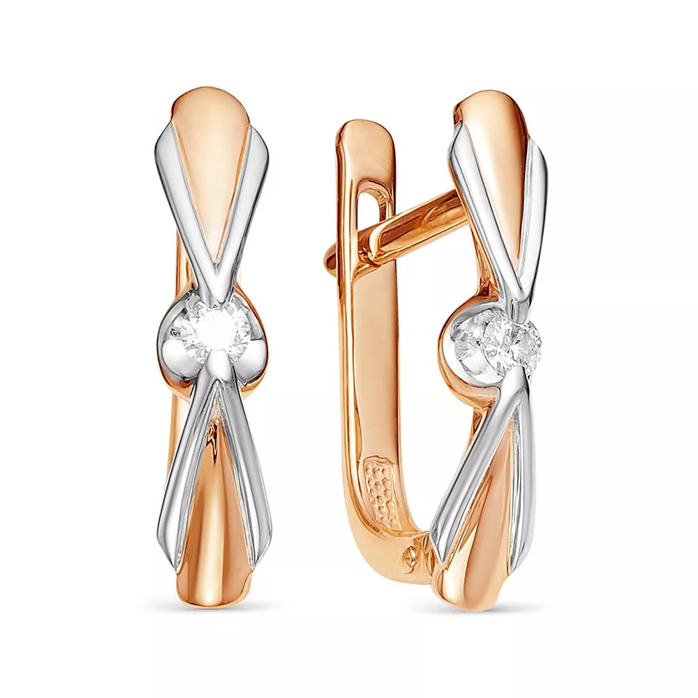 Серьги из красного золота с бриллиантом V23731510000