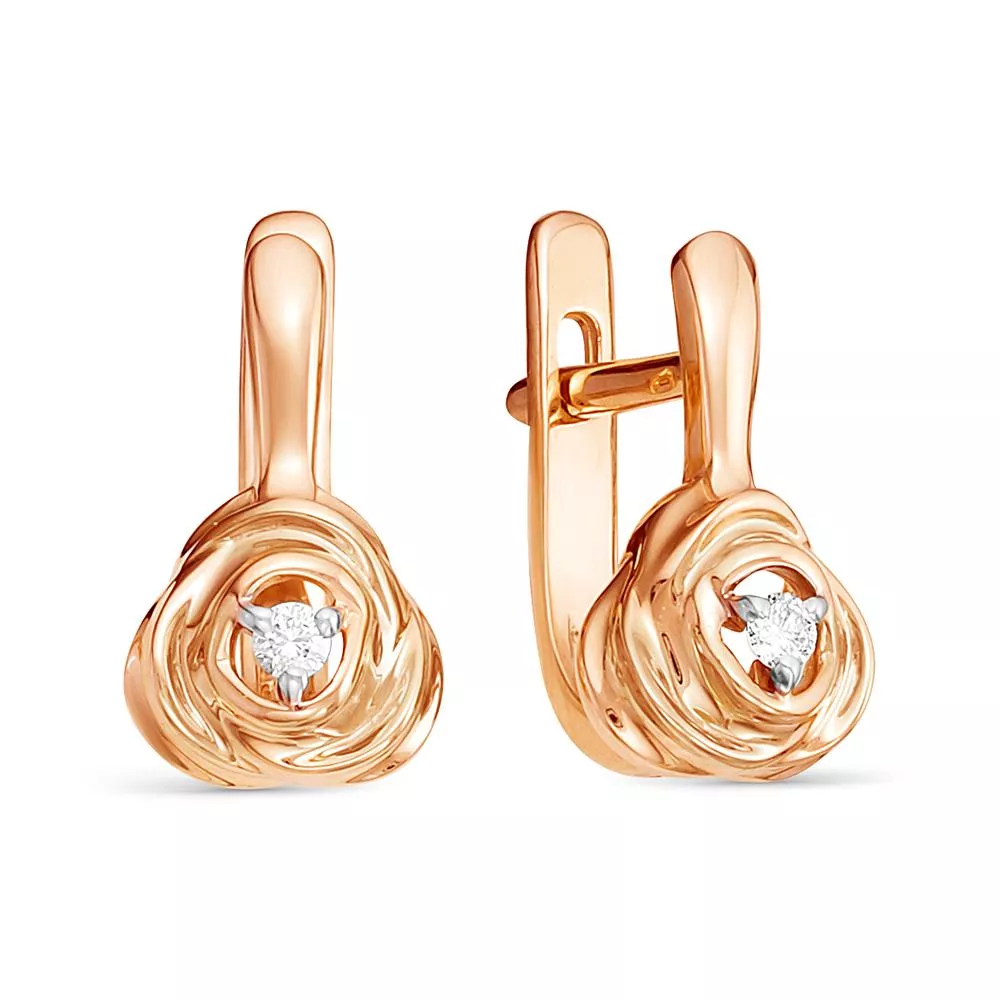 Серьги из красного золота с бриллиантом V25461510000