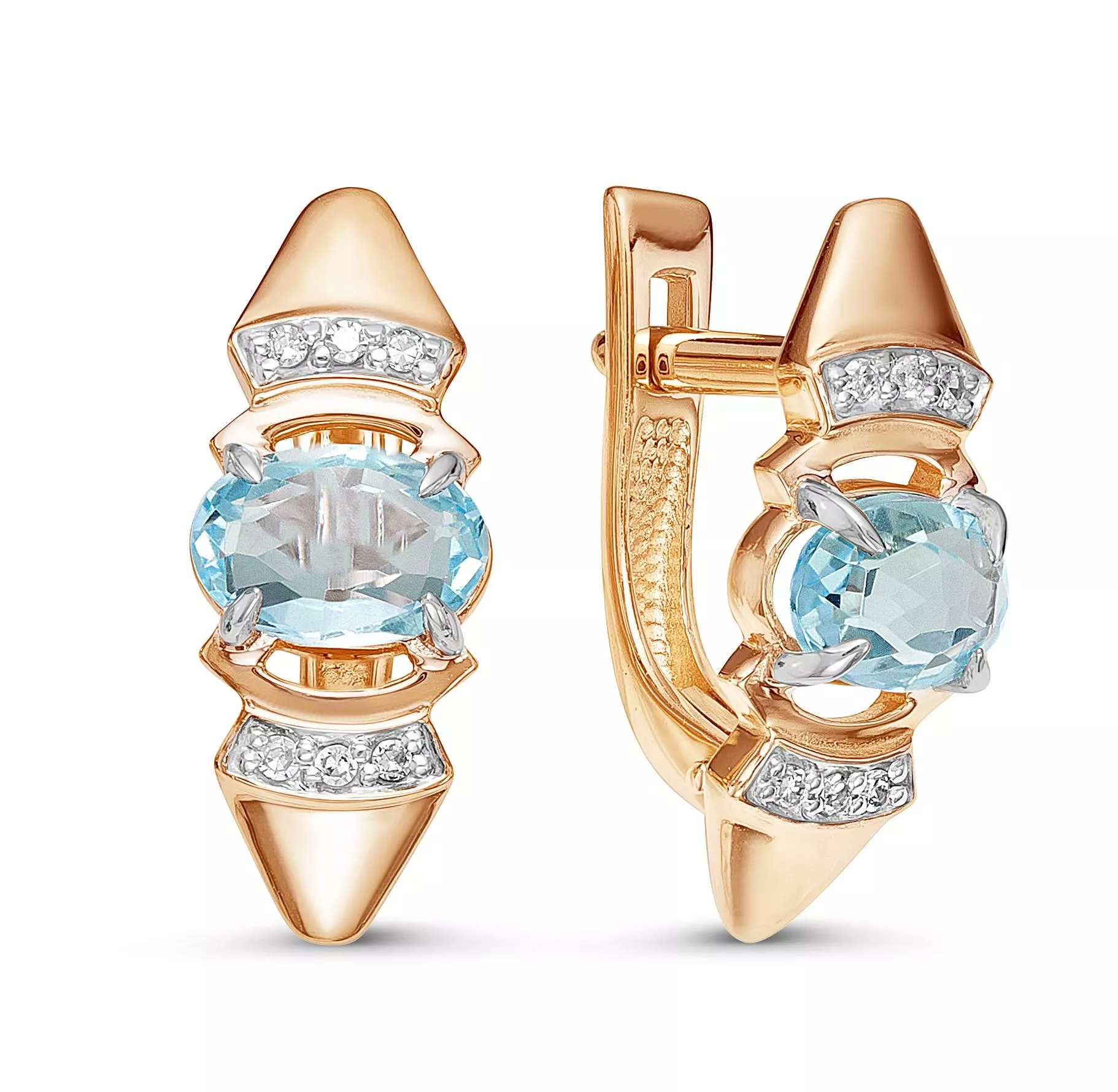 Серьги из красного золота с топазом V20791512000