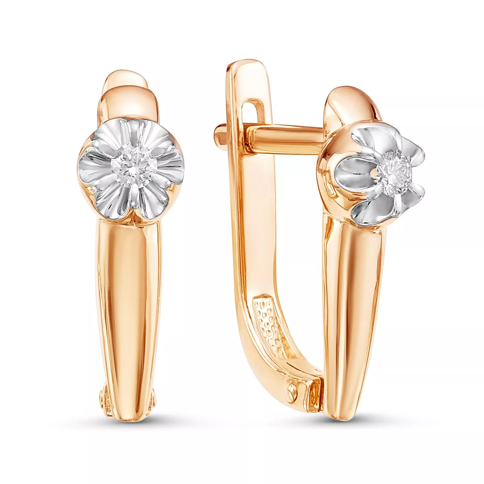 Серьги из красного золота с бриллиантом V25851510000