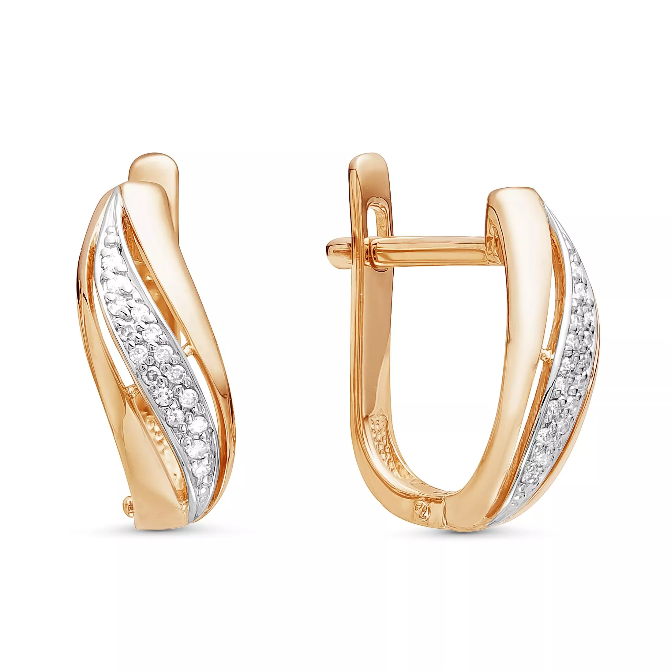 Серьги из красного золота с бриллиантом V20431510100