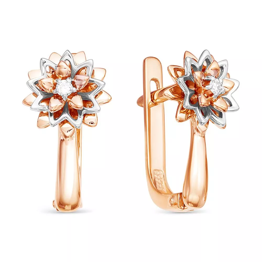 Серьги из красного золота с бриллиантом V25451510000