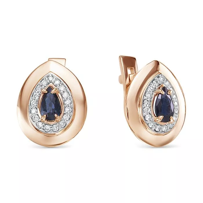 Серьги из красного золота с сапфиром V21481511600