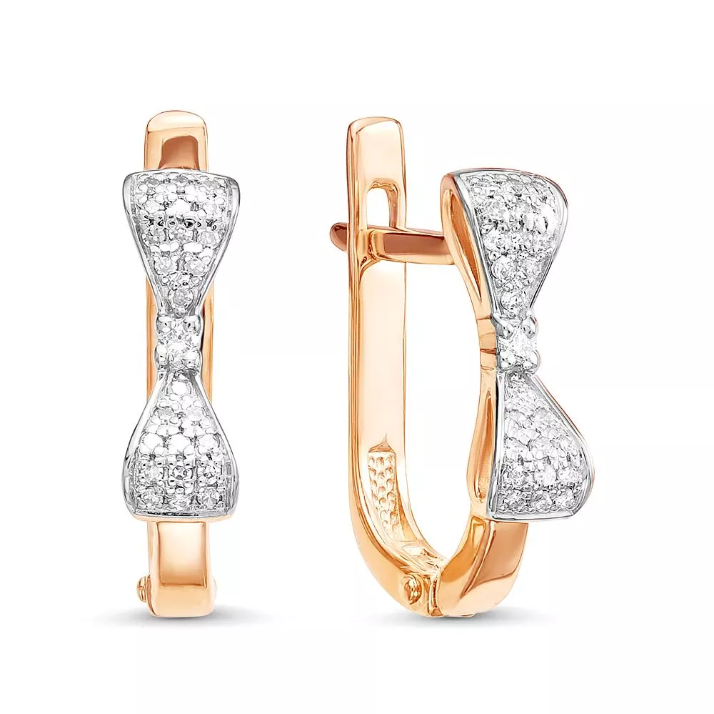 Серьги из красного золота с бриллиантом V24541514600