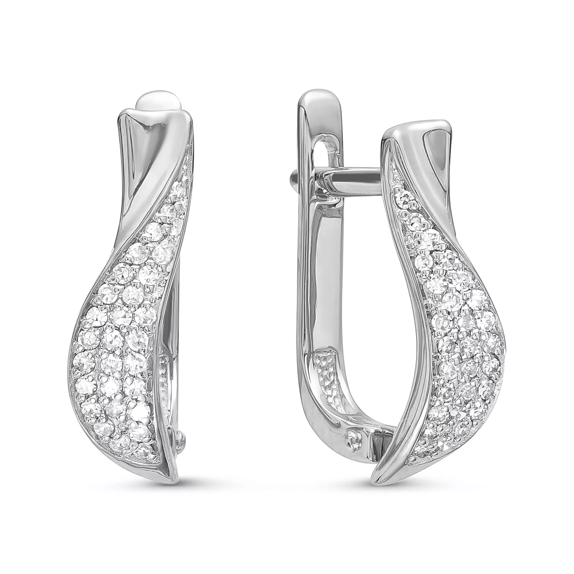Серьги из белого золота с бриллиантом V20462510100