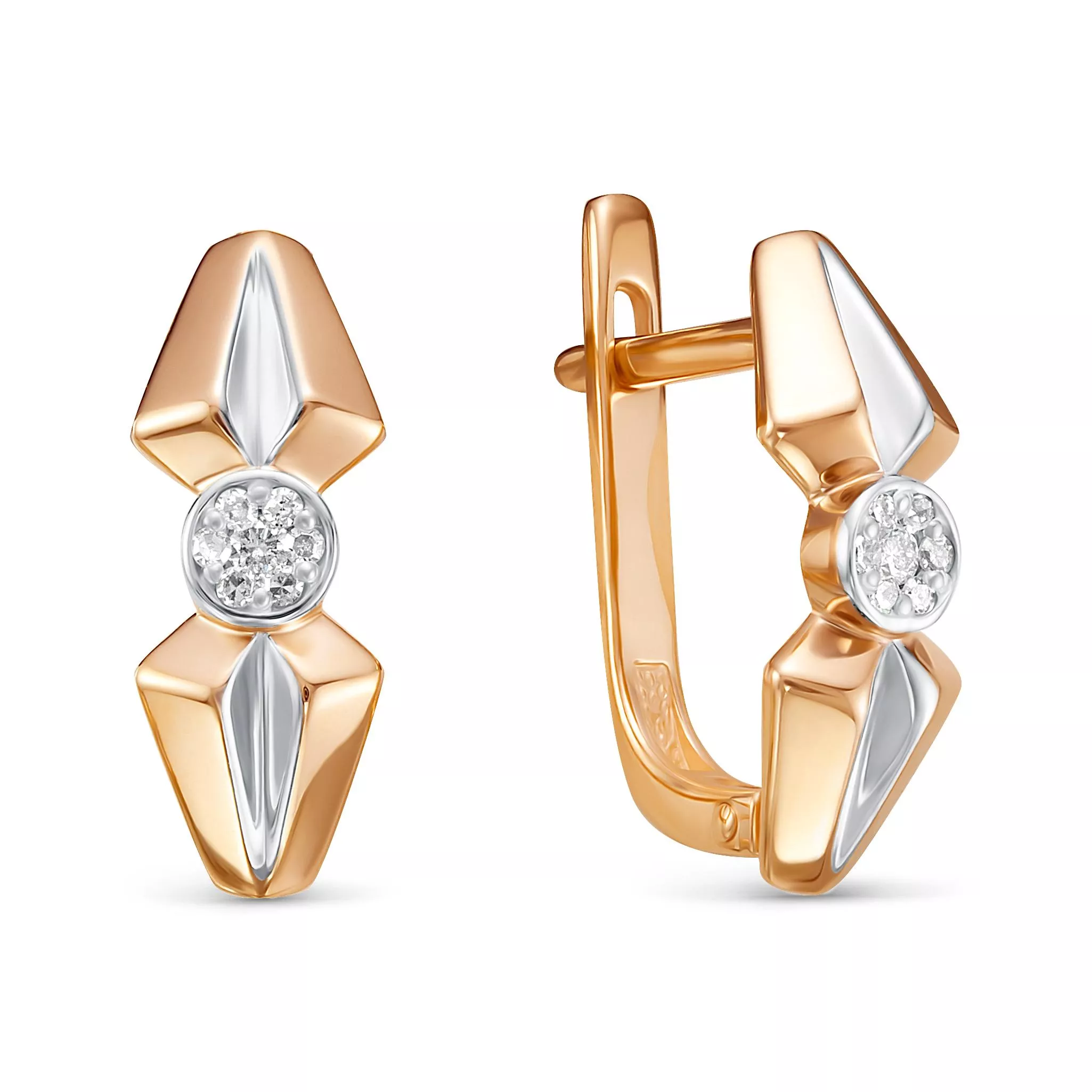 Серьги из красного золота с бриллиантом V27101514600