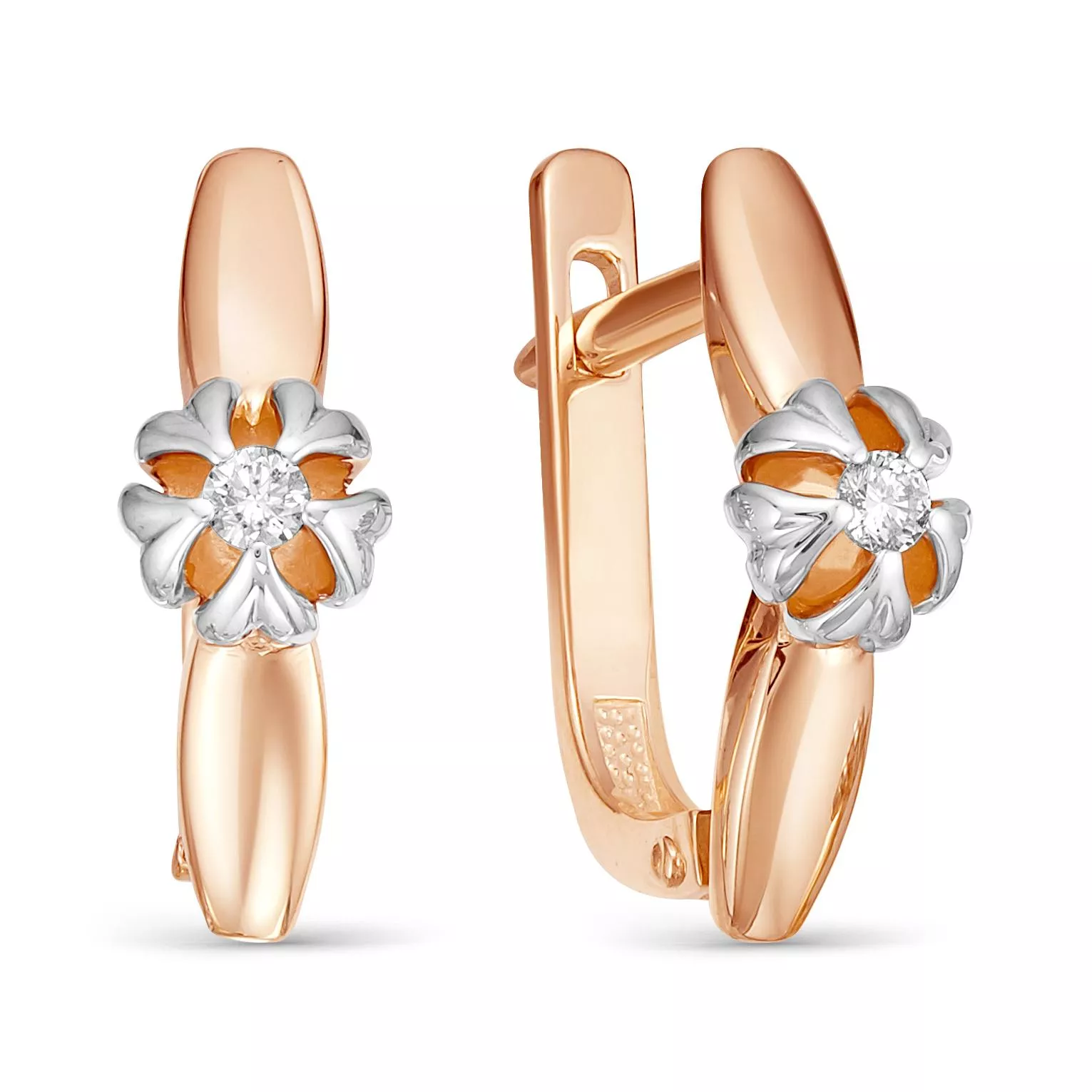 Серьги из красного золота с бриллиантом V25861510000