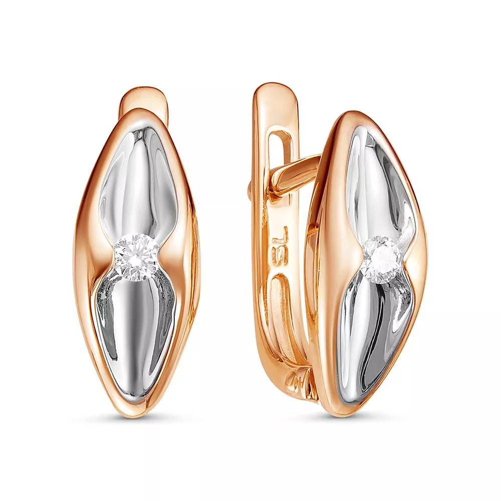 Серьги из красного золота с бриллиантом V23711510000