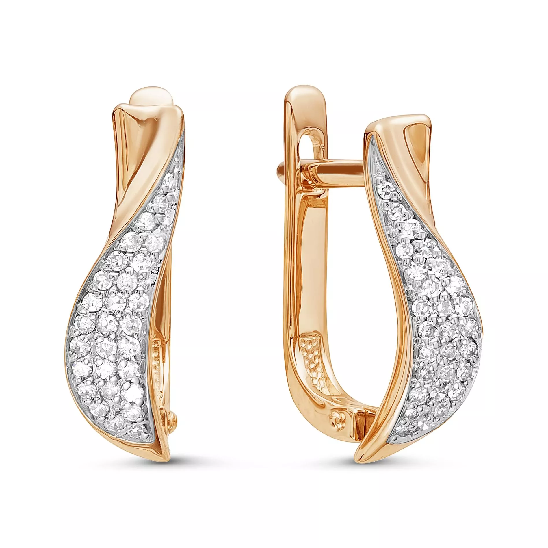 Серьги из красного золота с бриллиантом V20461510100