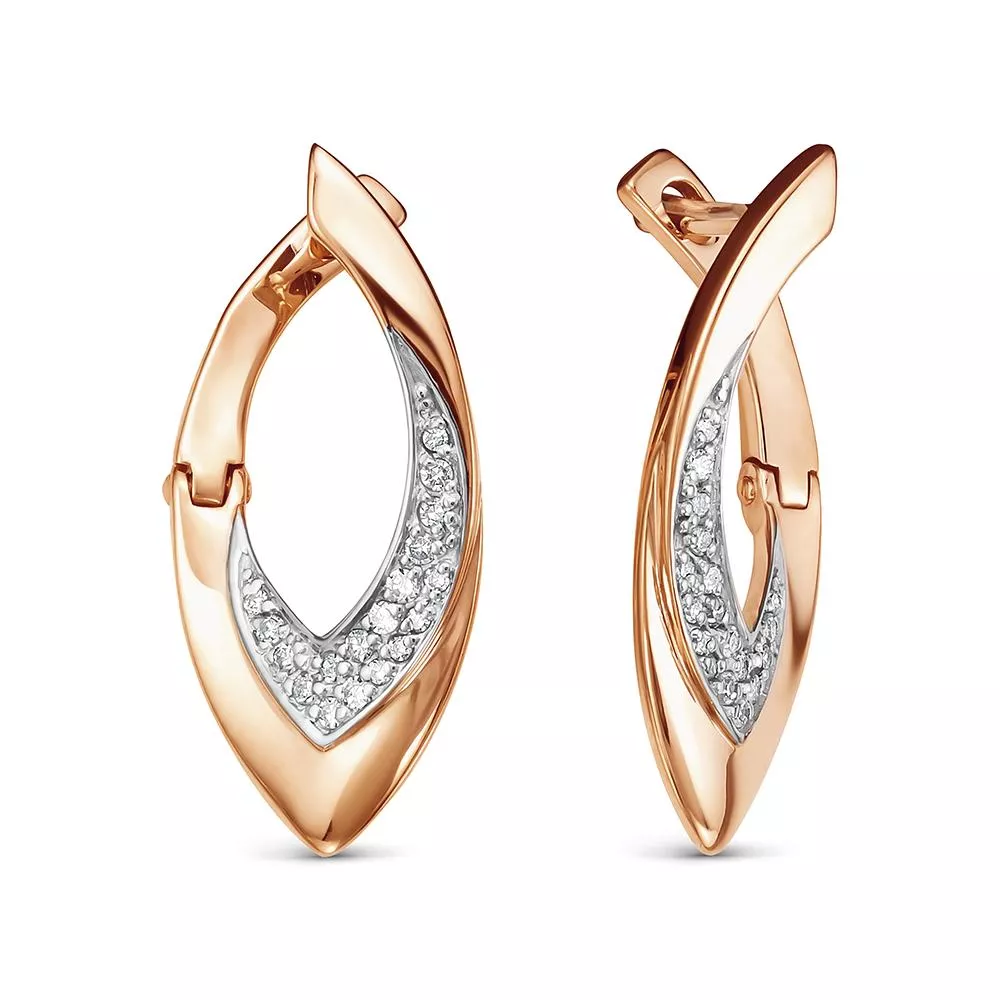 Серьги из красного золота с бриллиантом V27441510100