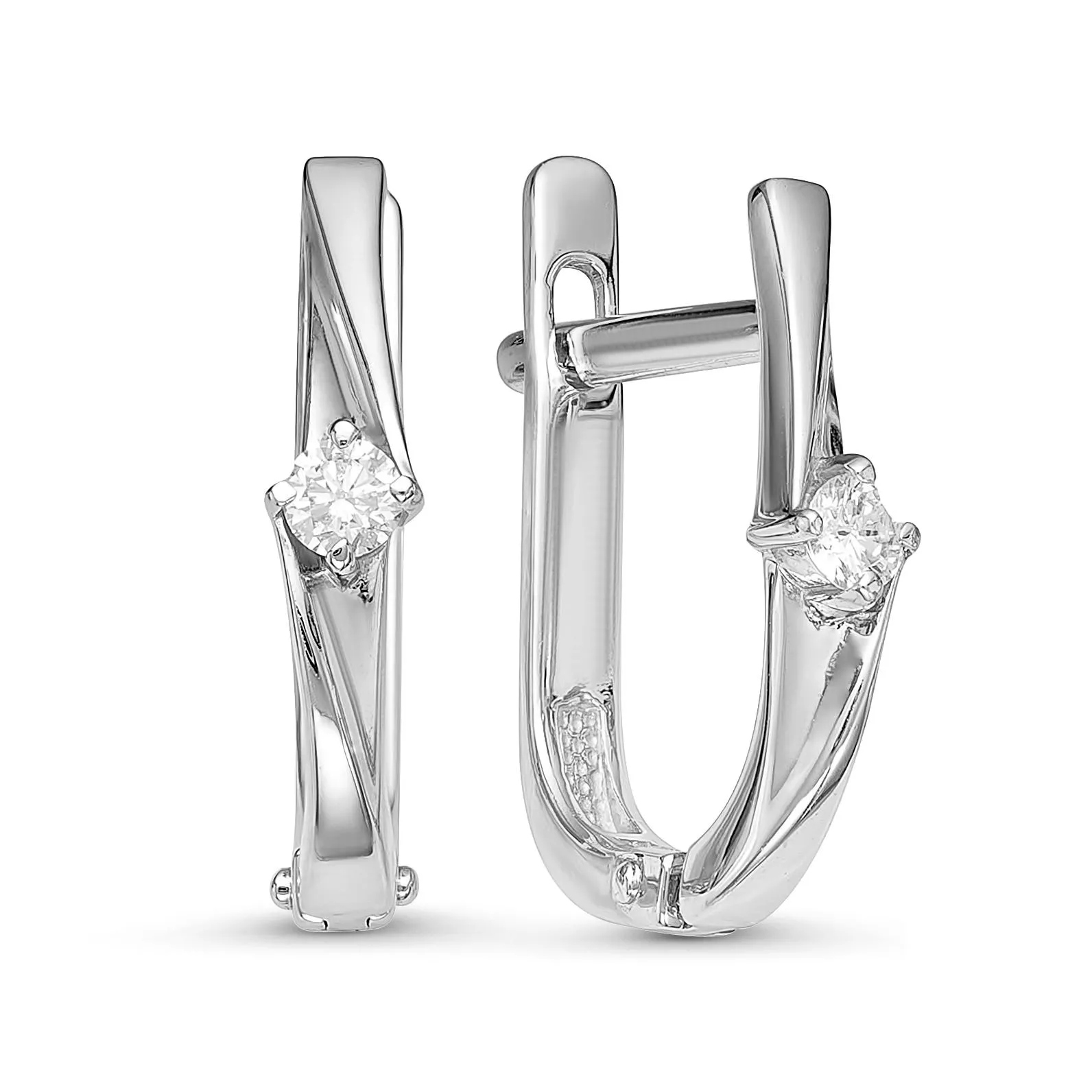 Серьги из белого золота с бриллиантом V21942510000