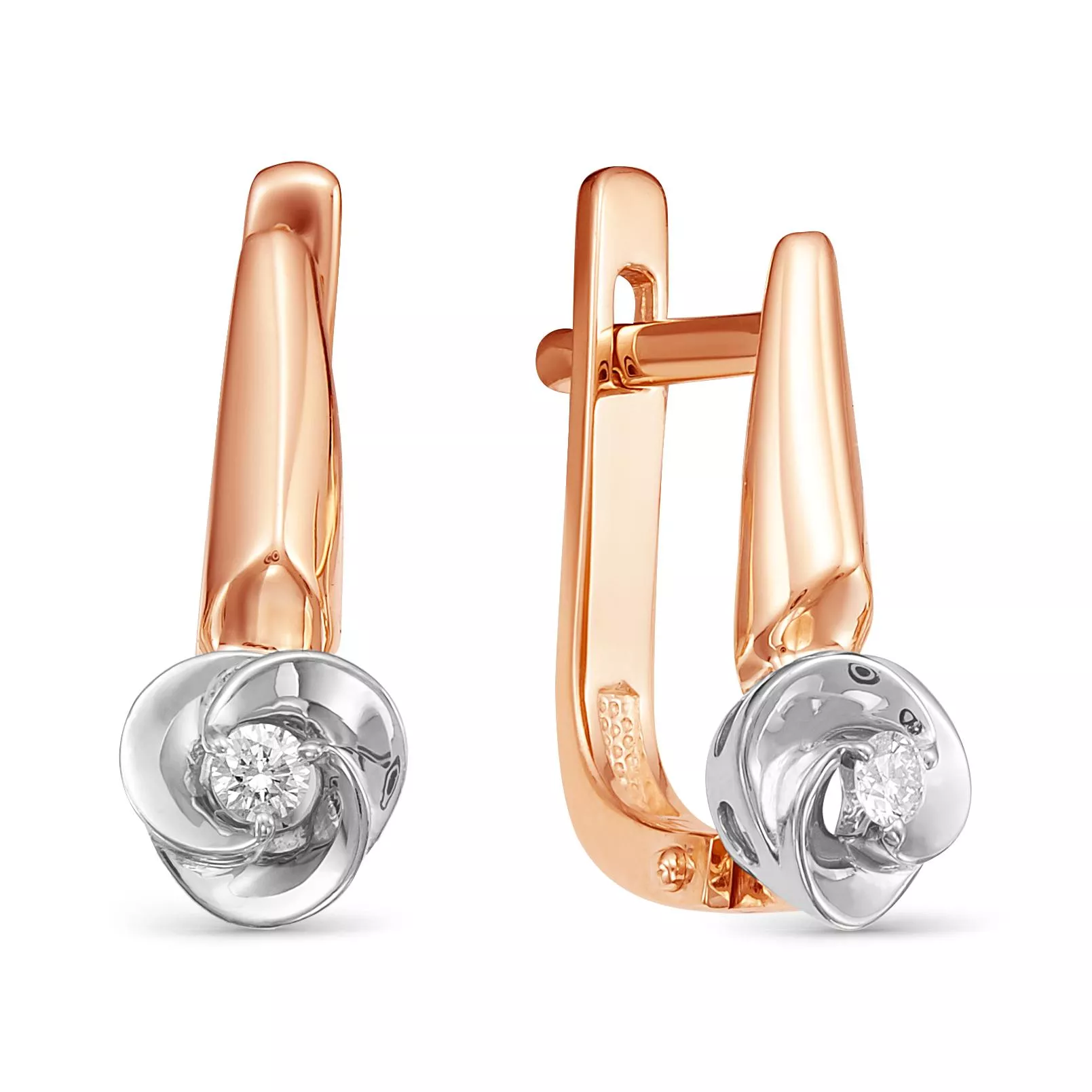 Серьги из красного золота с бриллиантом V25701510000