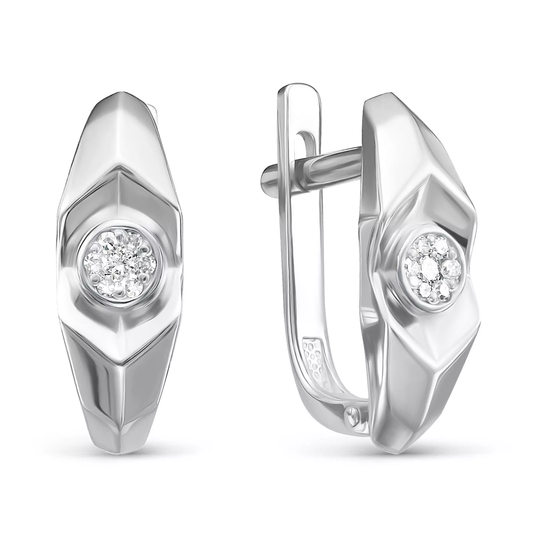 Серьги из белого золота с бриллиантом V27112514600