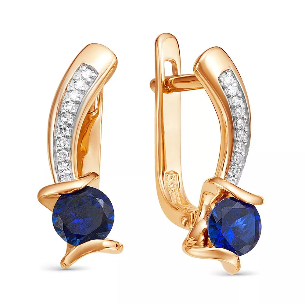 Серьги из красного золота с сапфиром V23991511600