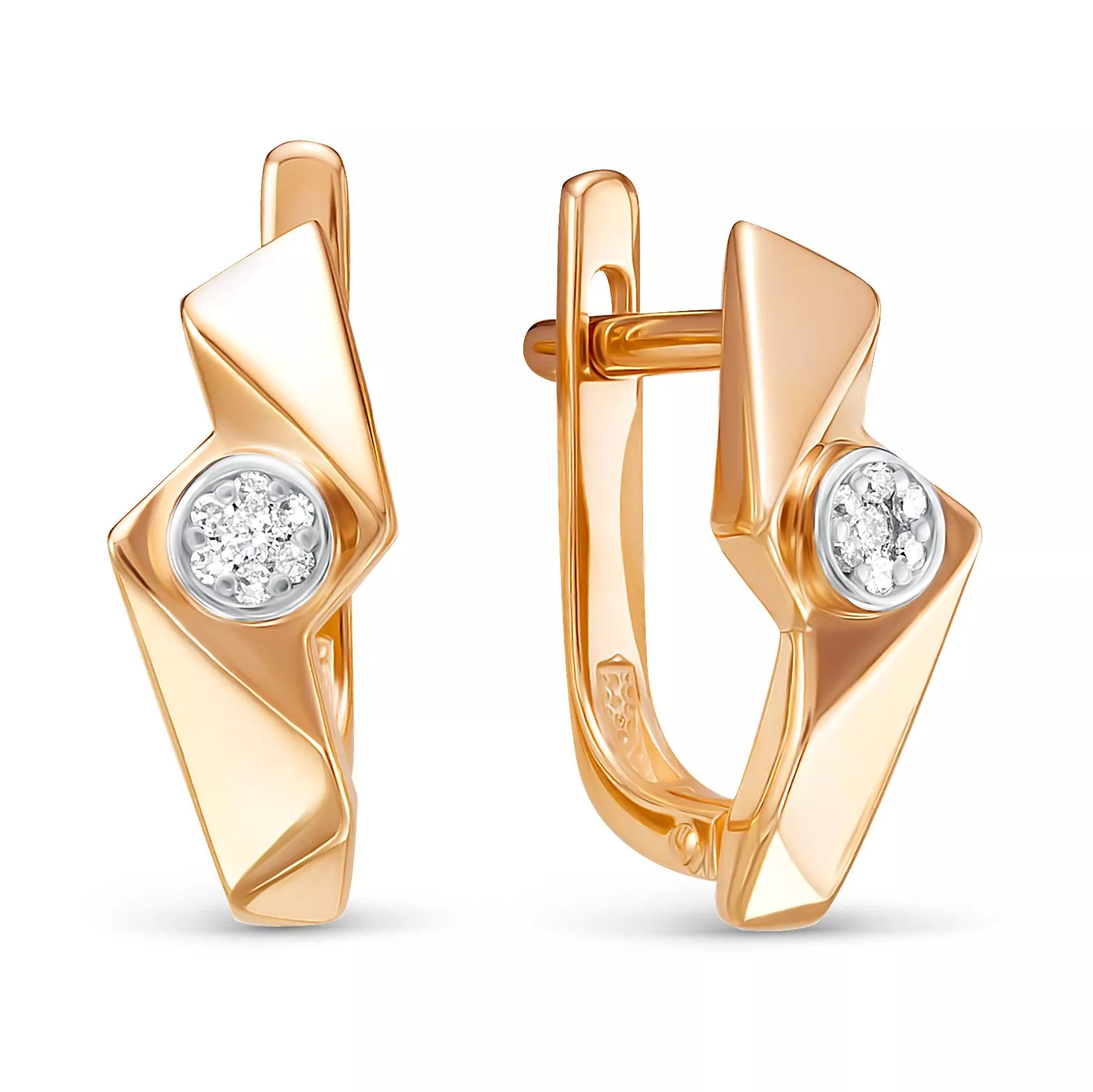 Серьги из красного золота с бриллиантом V27151514600