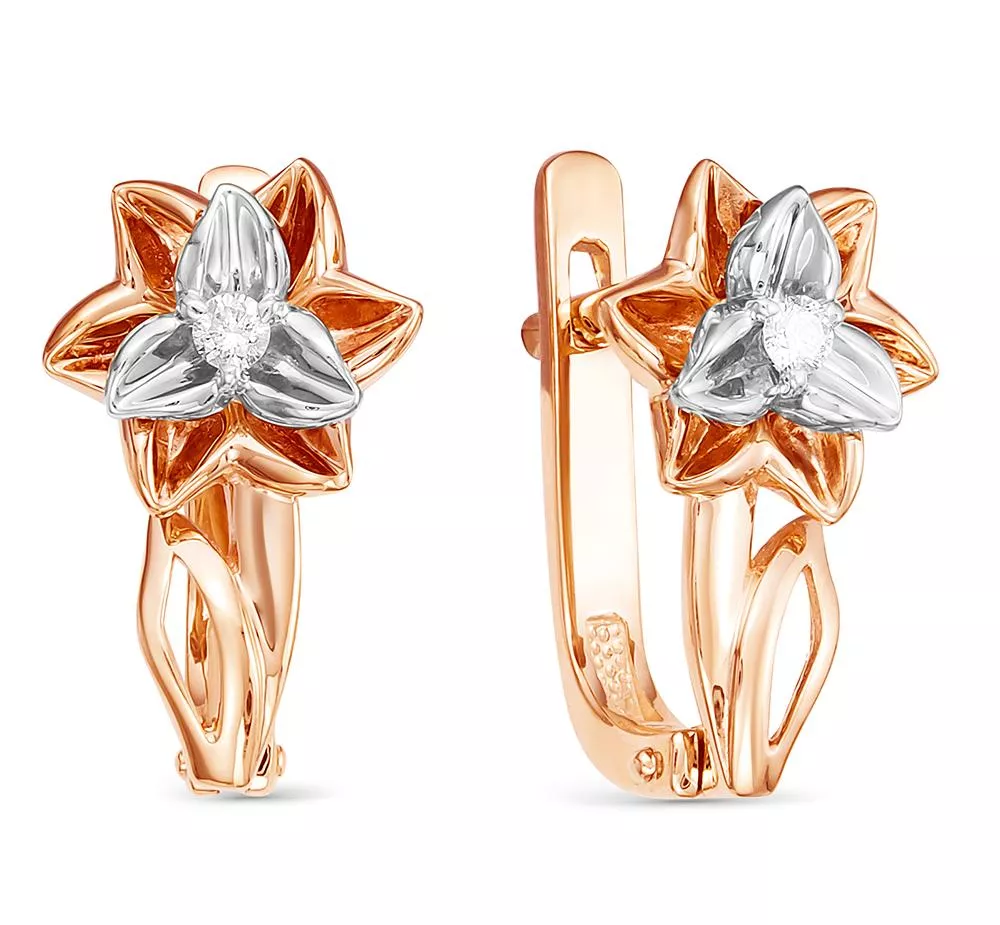 Серьги из красного золота с бриллиантом V25441510000