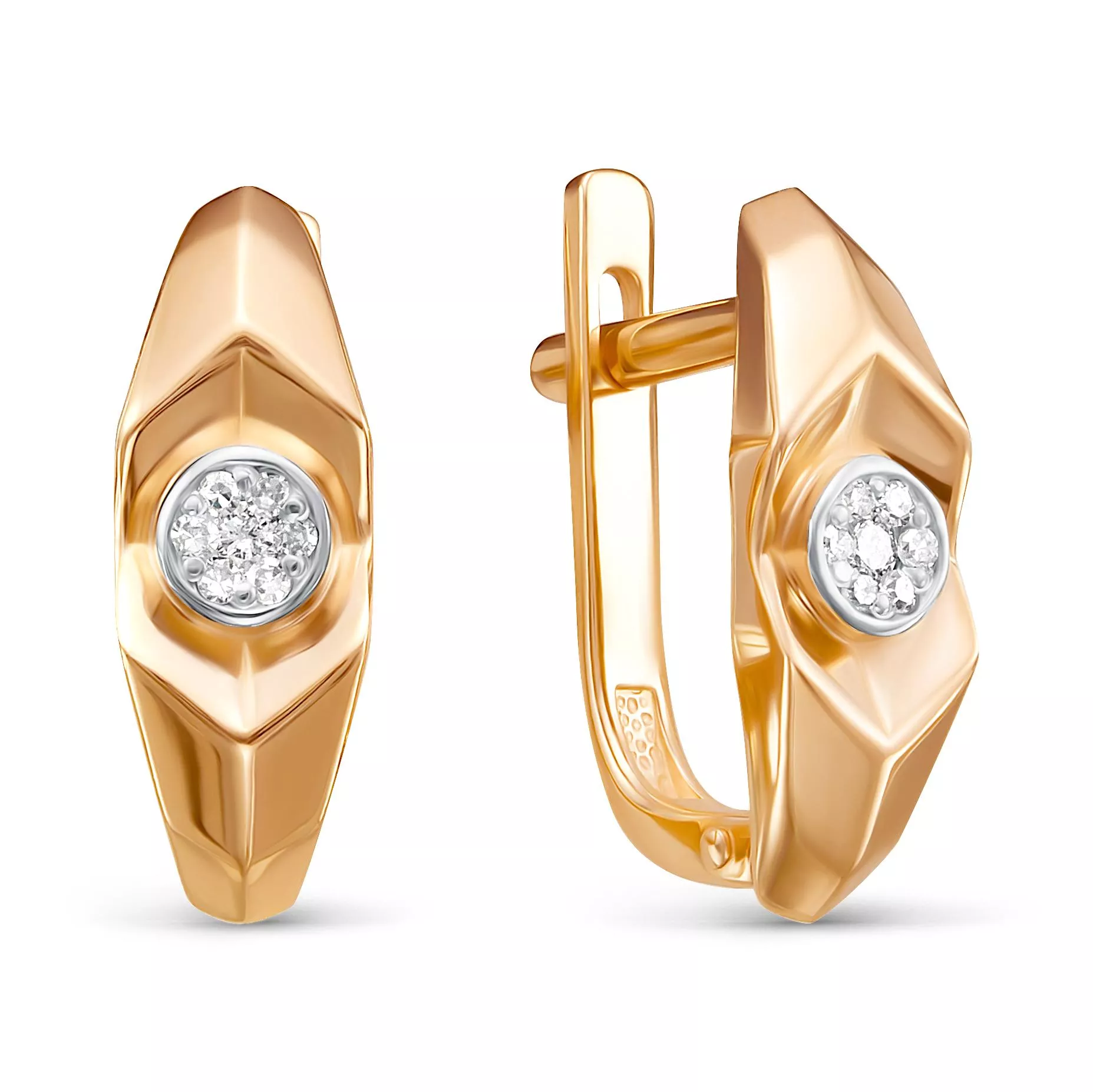 Серьги из красного золота с бриллиантом V27111514600