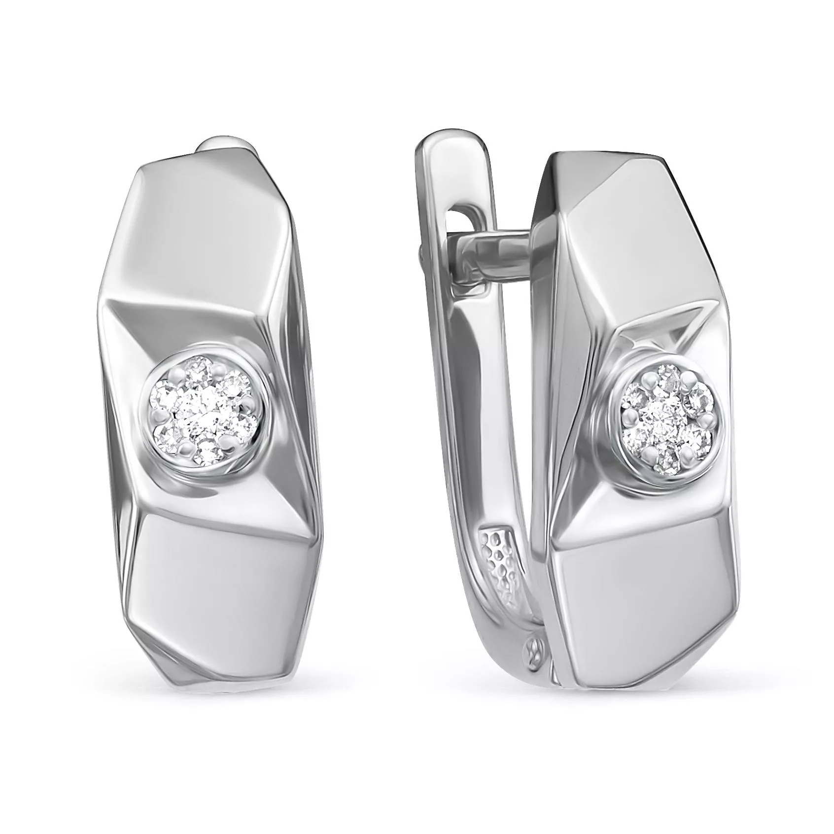 Серьги из белого золота с бриллиантом V27122514600