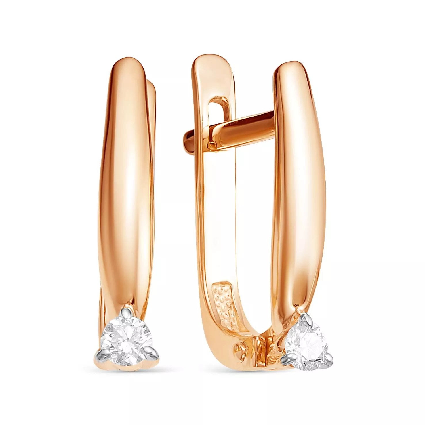 Серьги из красного золота с бриллиантом V22771510000