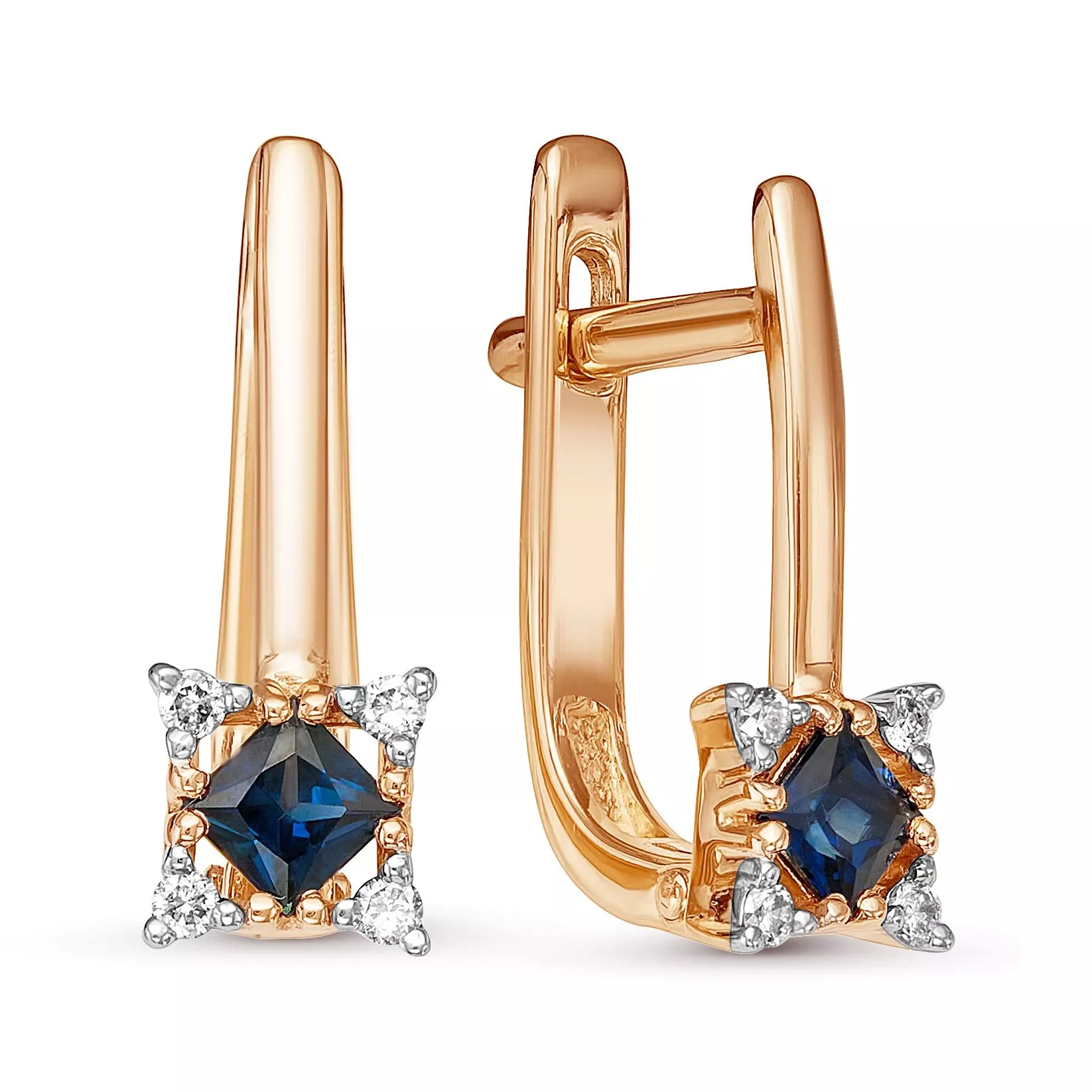 Серьги из красного золота с сапфиром V21361510300