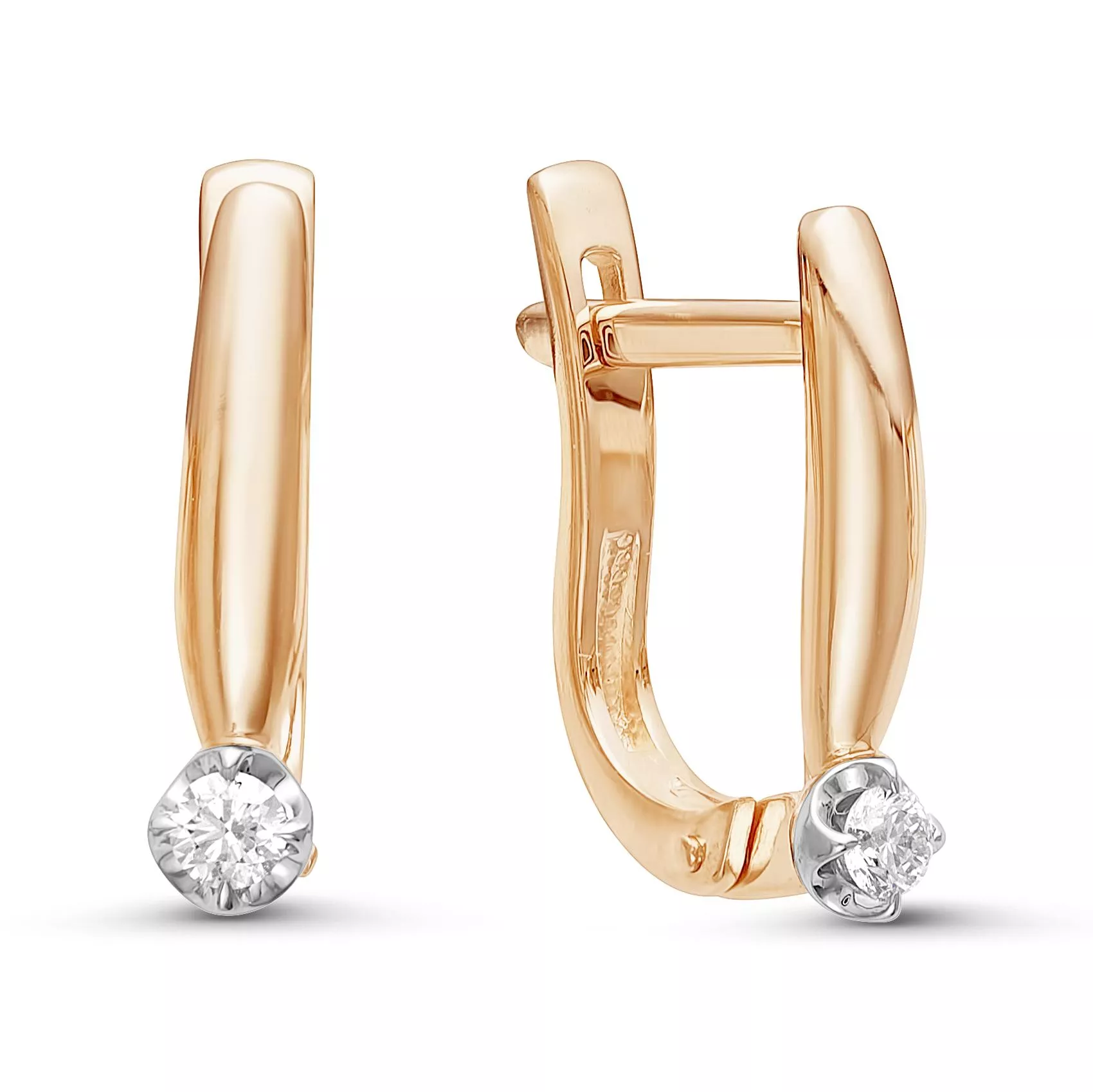 Серьги из красного золота с бриллиантом V20541510000