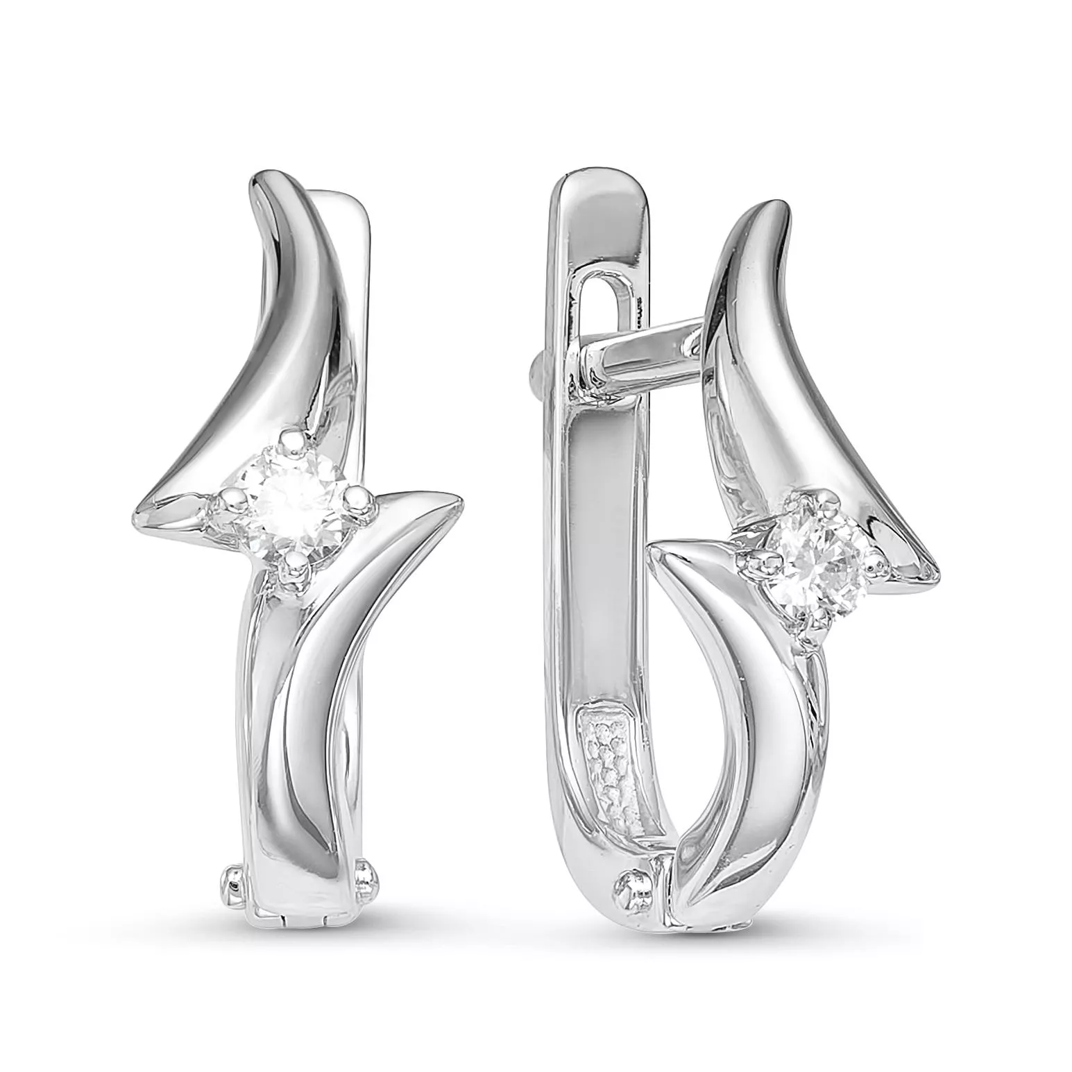 Серьги из белого золота с бриллиантом V21902510000