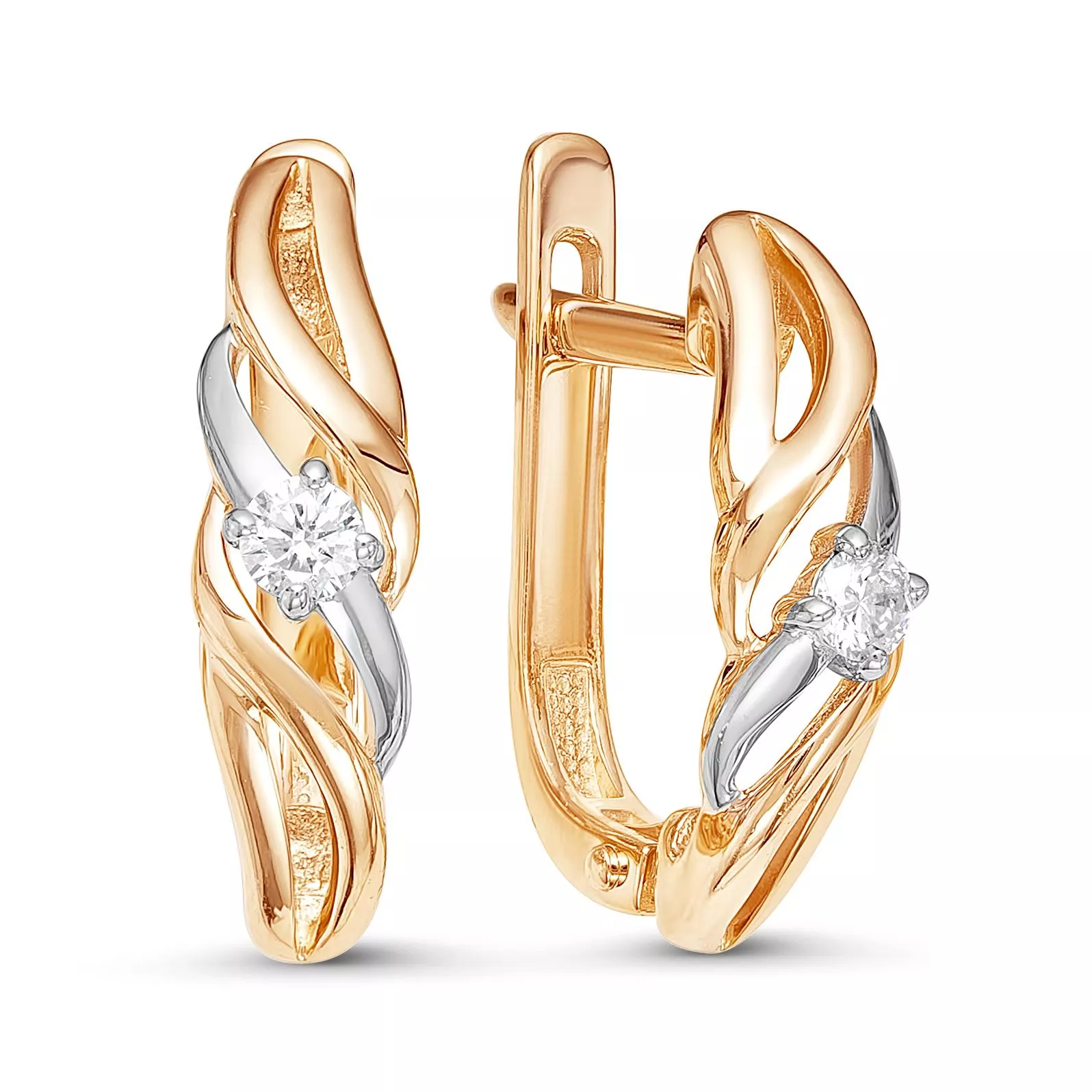 Серьги из красного золота с бриллиантом V21621510000