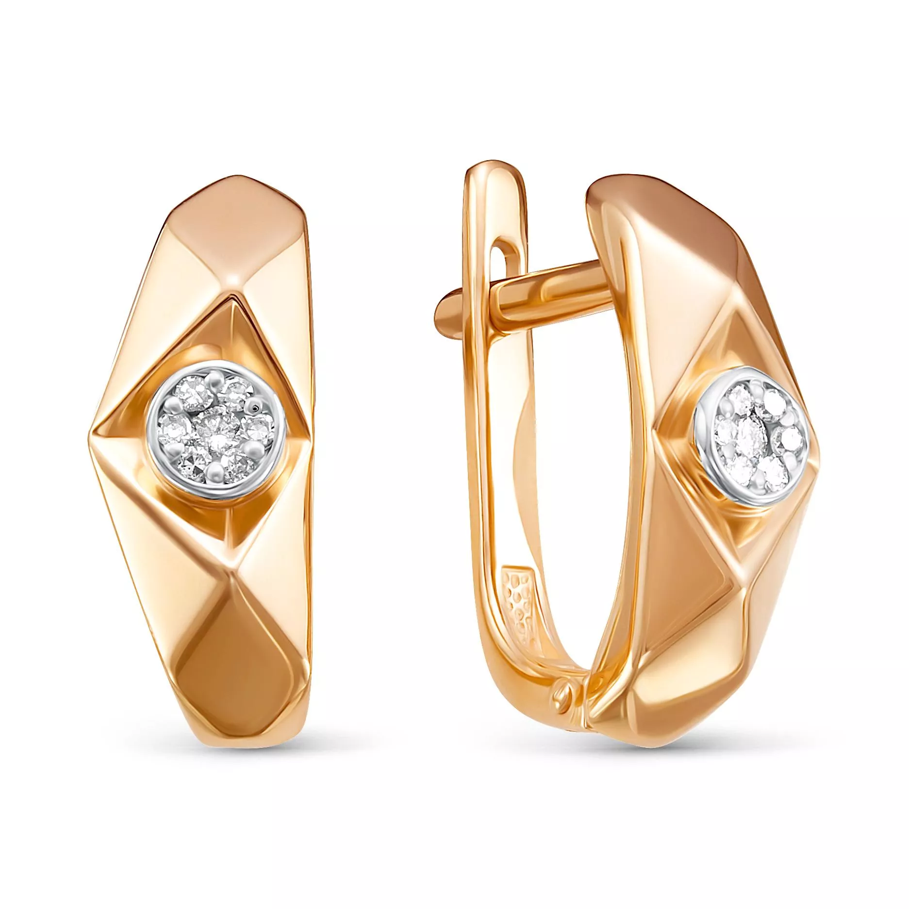 Серьги из красного золота с бриллиантом V27141514600