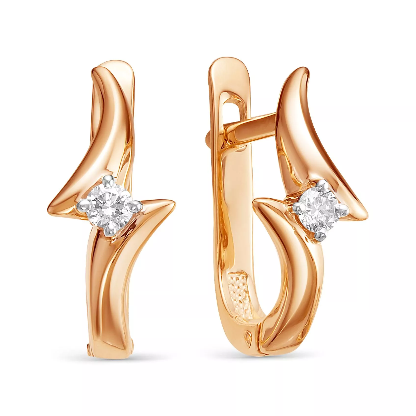 Серьги из красного золота с бриллиантом V21901510000