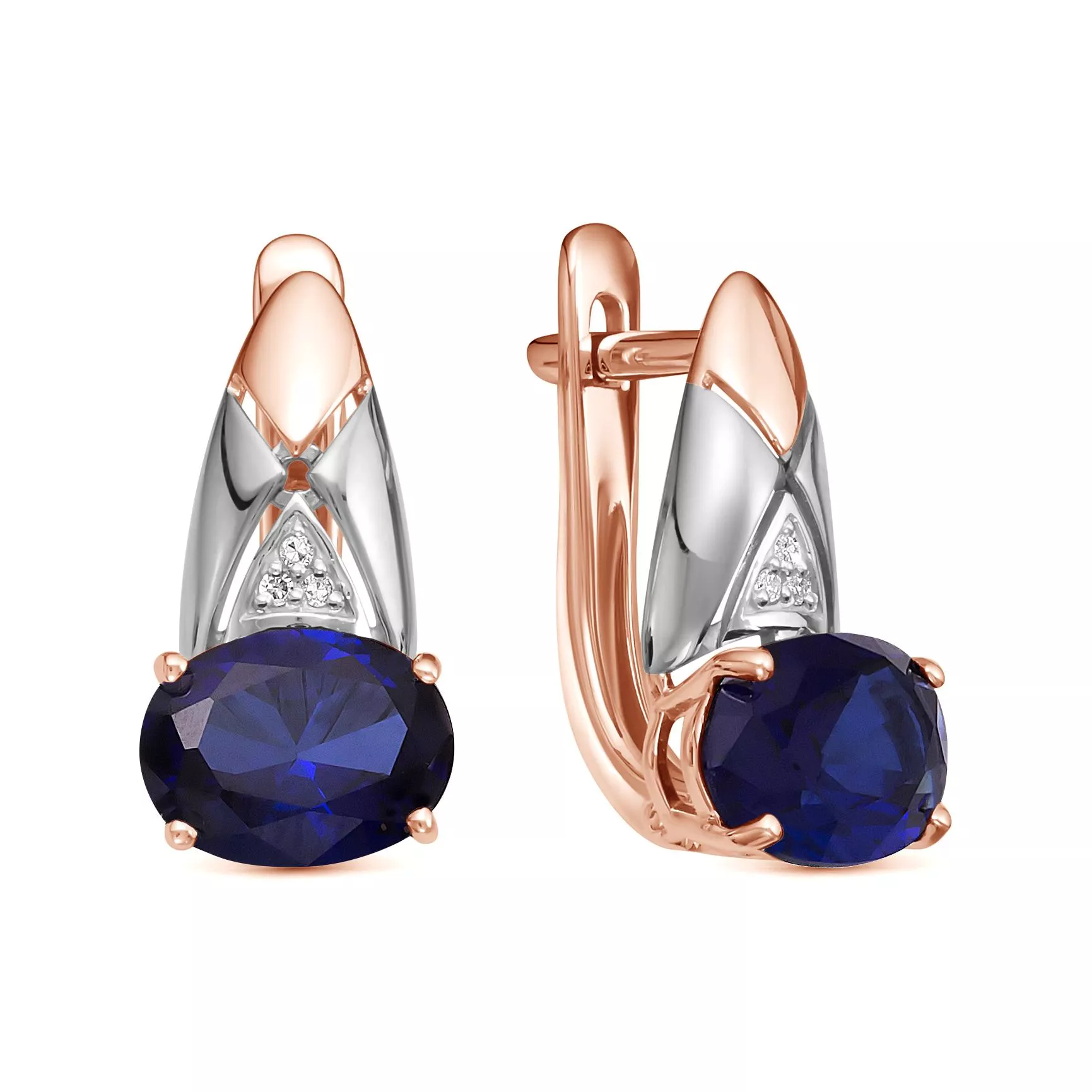 Серьги из красного золота с сапфиром V27671511600